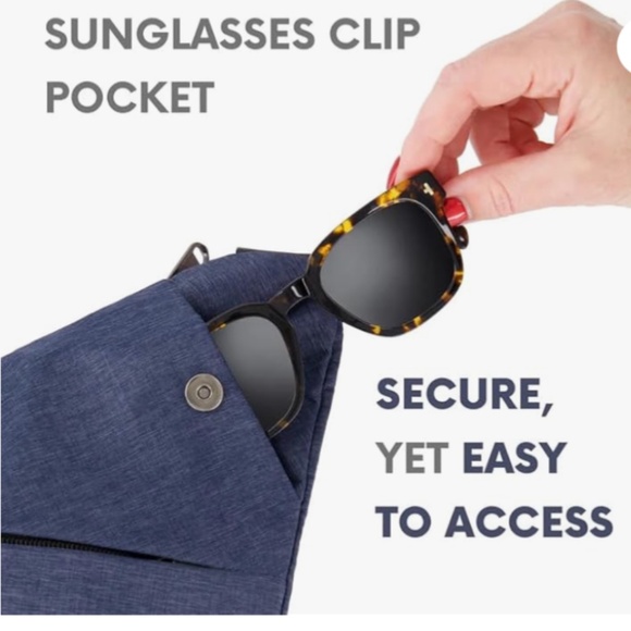 Anti-theft Sling Crossbody Bag Unisex Blue - Picture 13 of 14